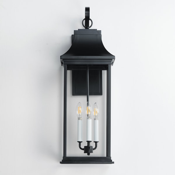 Vicksburg 3-Light Outdoor Wall Sconce, Black